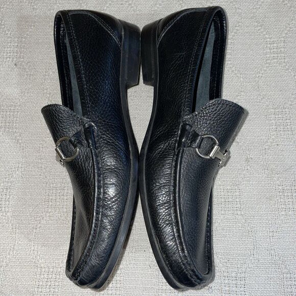 Sandro Moscoloni Men’s Dress Loafers Size 9.5 D Black Leather Business Formal main image 5